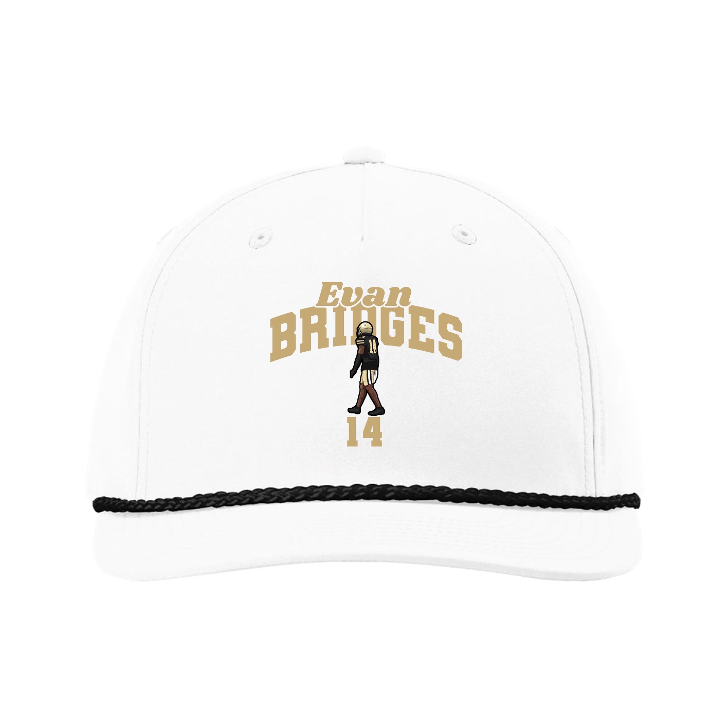 Five-Panel Classic Rope Cap — Signature Arch in White