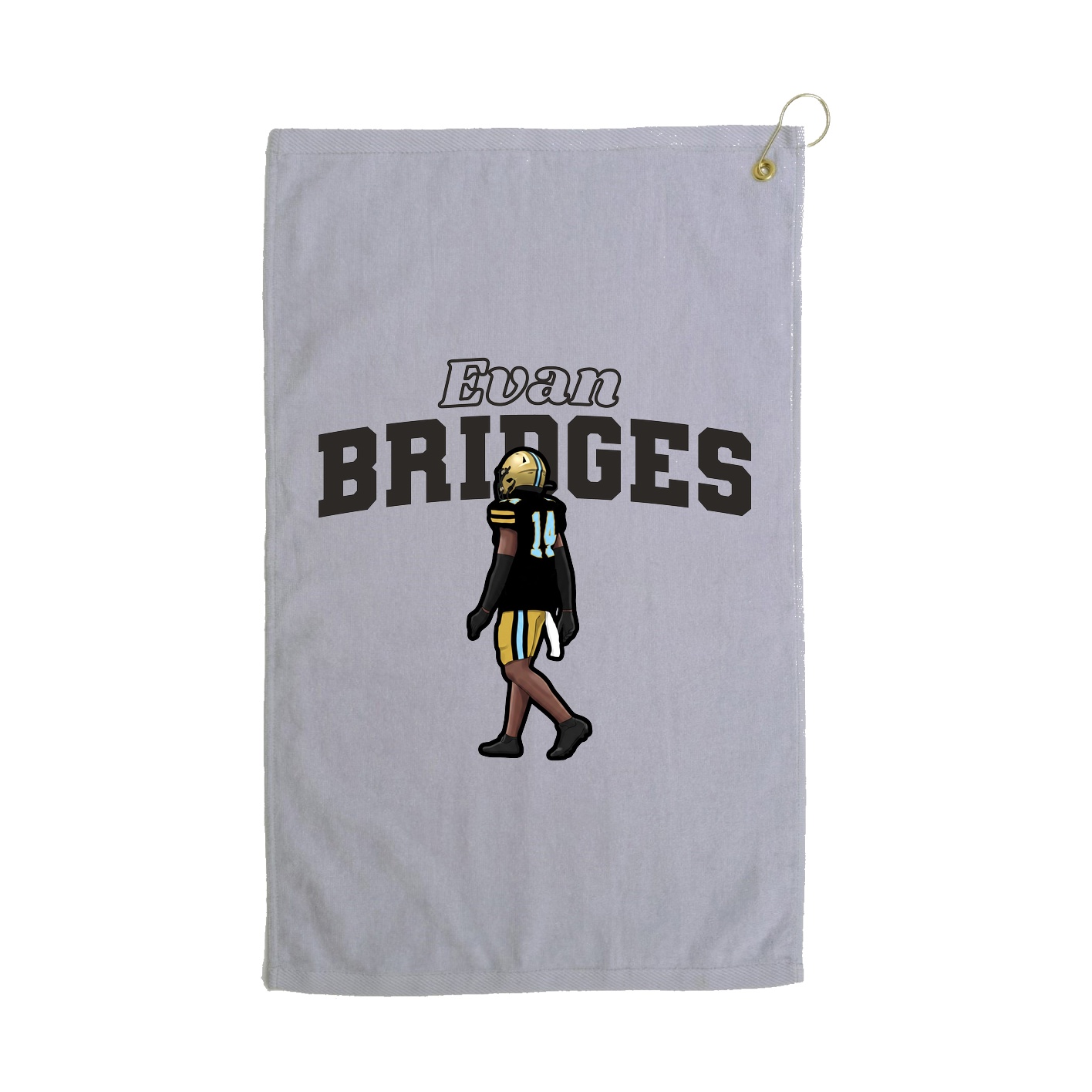 Golf Towel — Name Arch in Grey