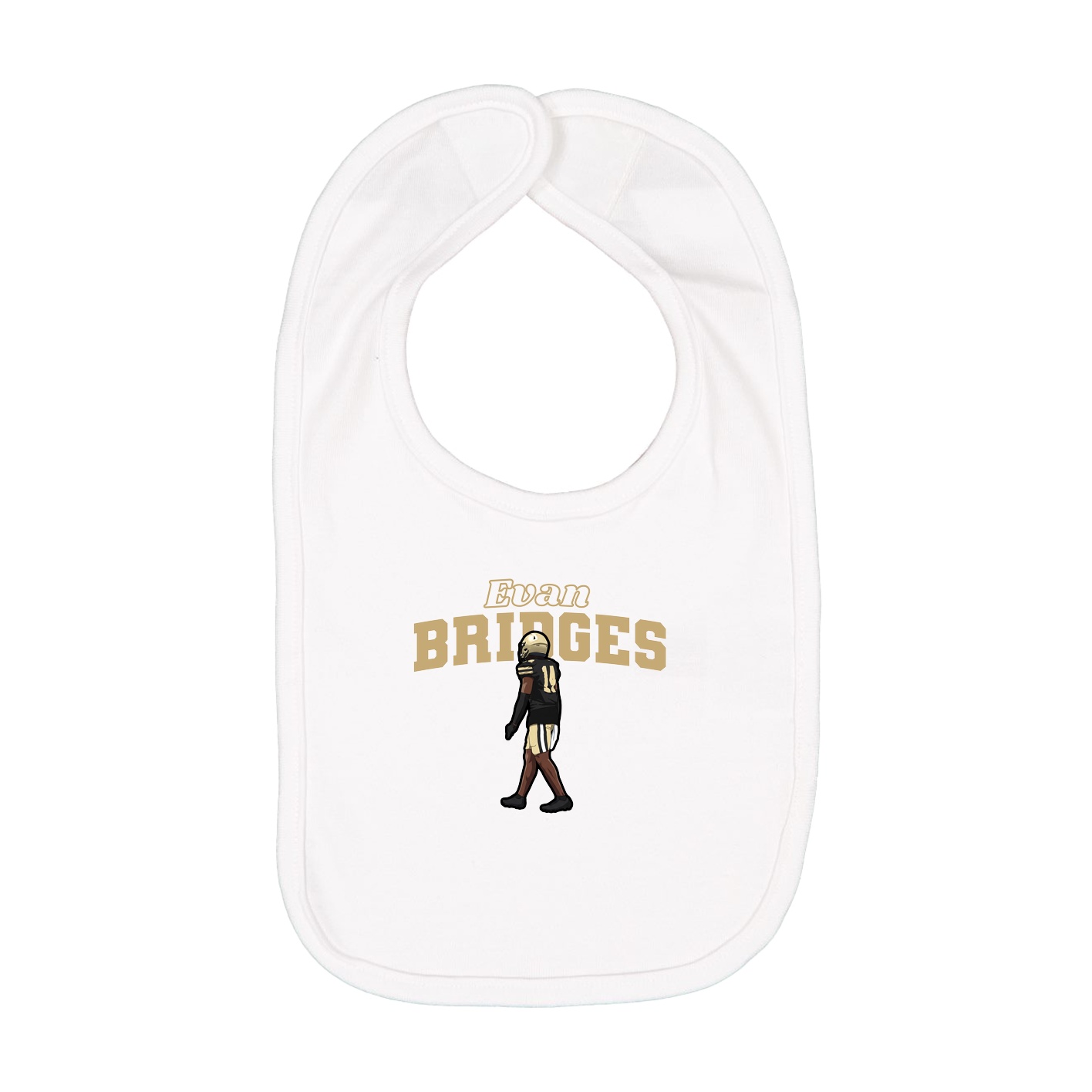 Infant Bib — Name Arch in White