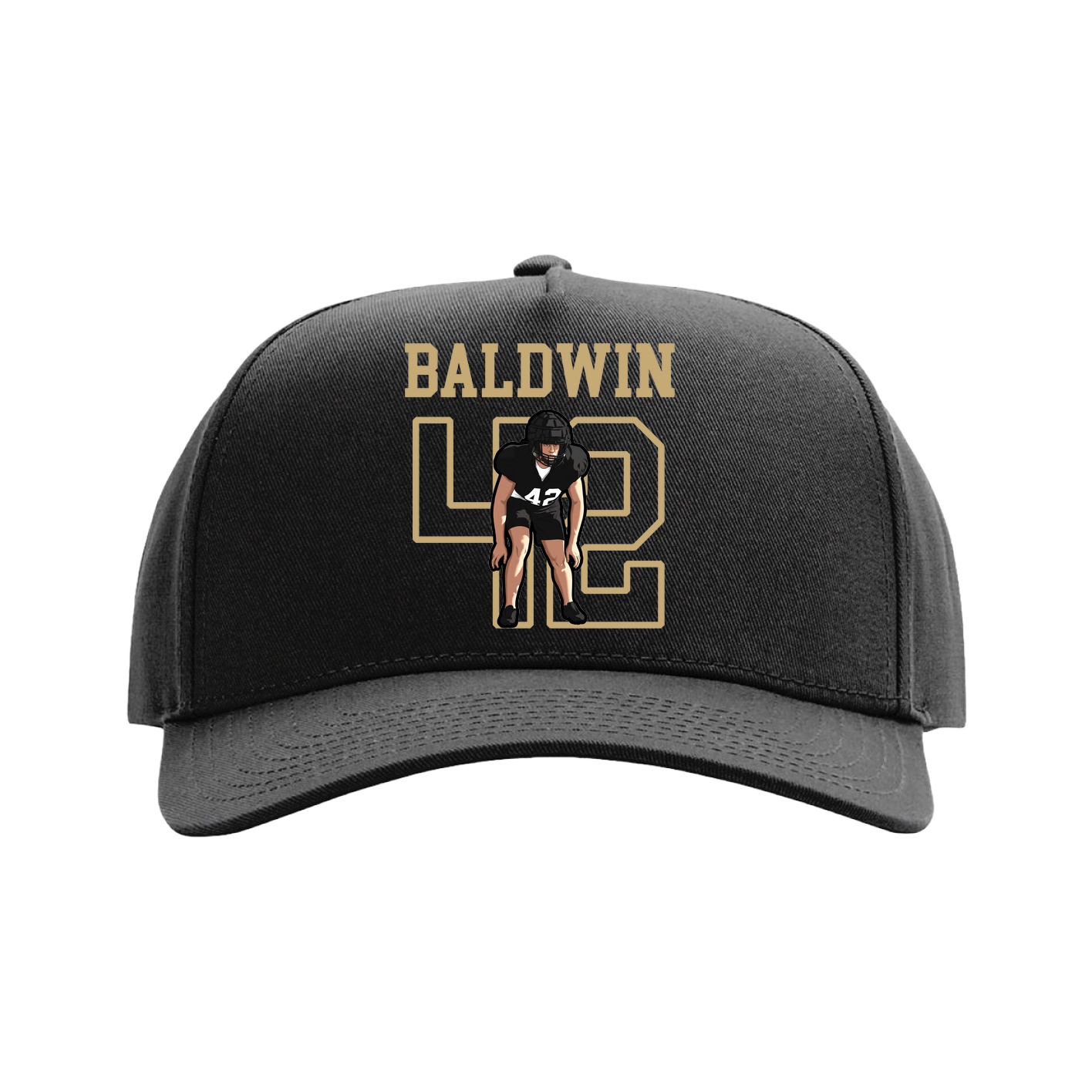 Full Fabric Five-Panel Champ Cap — Shirsey in Black