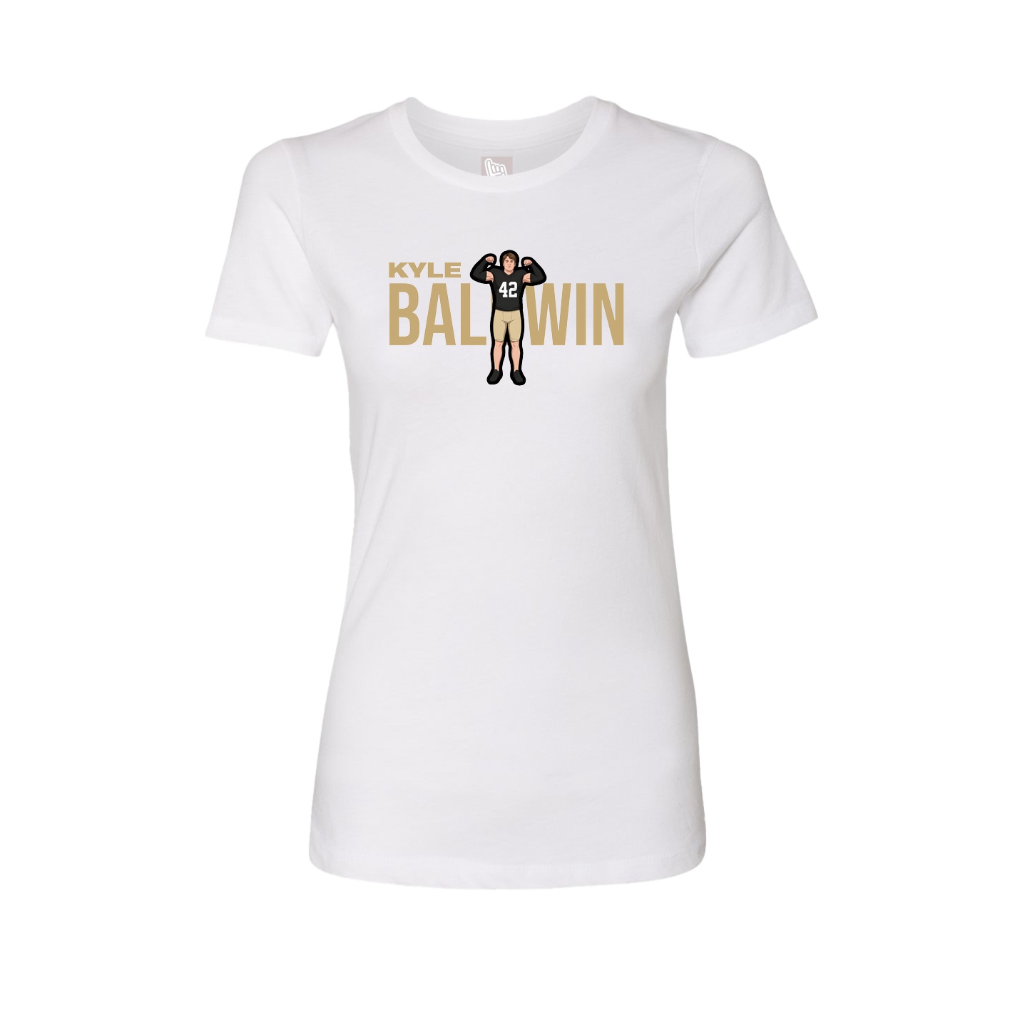 Fitted Women's Tee — Player Name in White