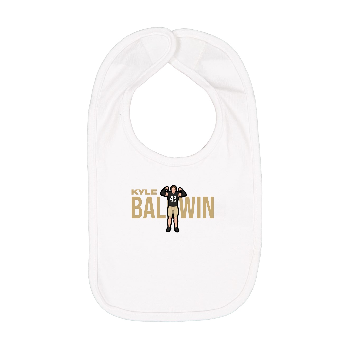 Infant Bib — Player Name in White