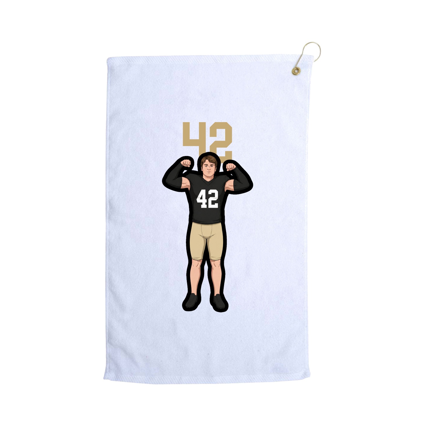 Golf Towel — Number Top in White