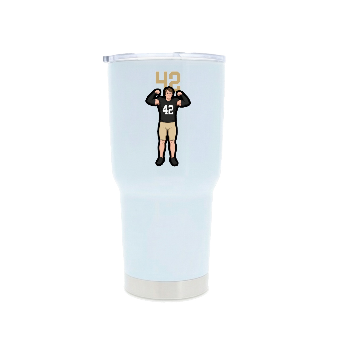30oz Stainless Steel Tumbler — Number Top in White