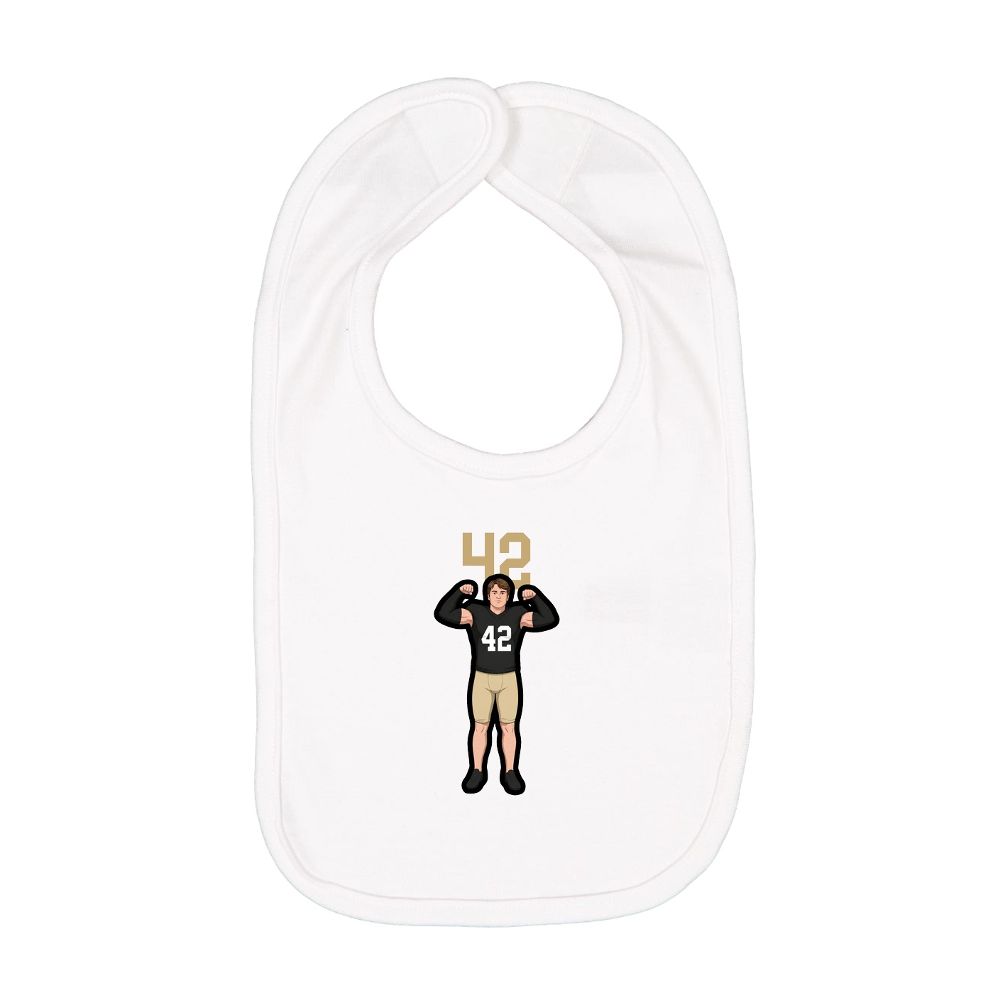 Infant Bib — Number Top in White