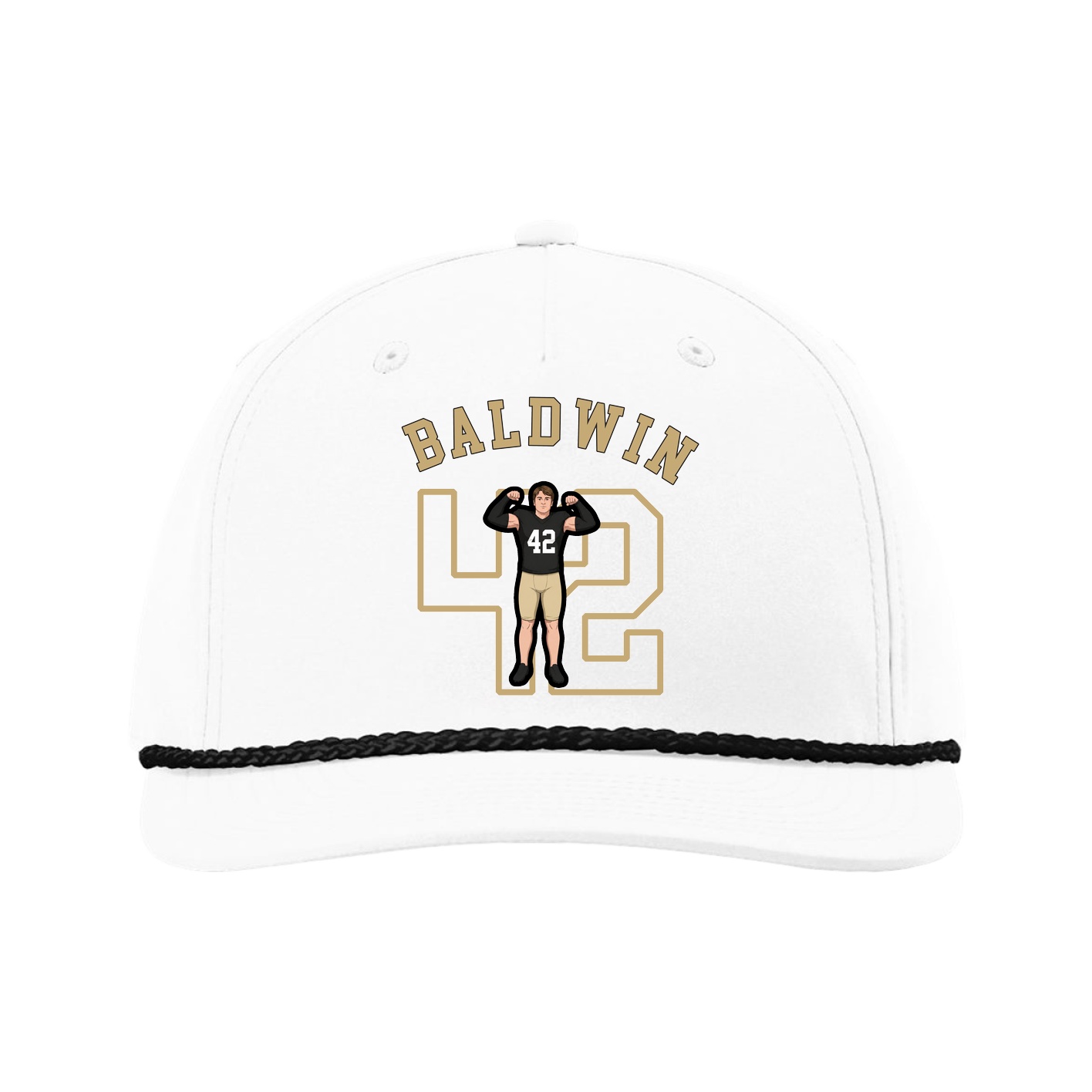 Five-Panel Classic Rope Cap — Shirsey Arch in White