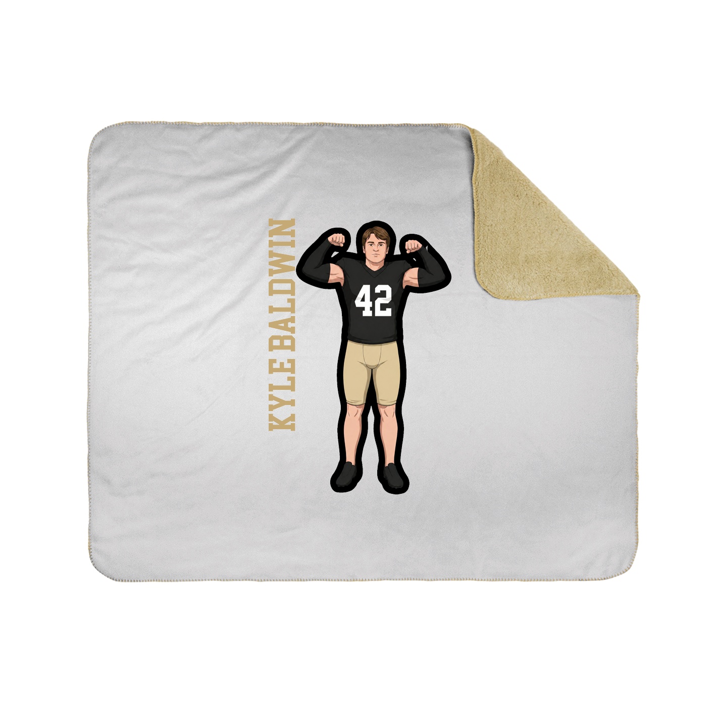 Throw Blanket — Name Vertical in White