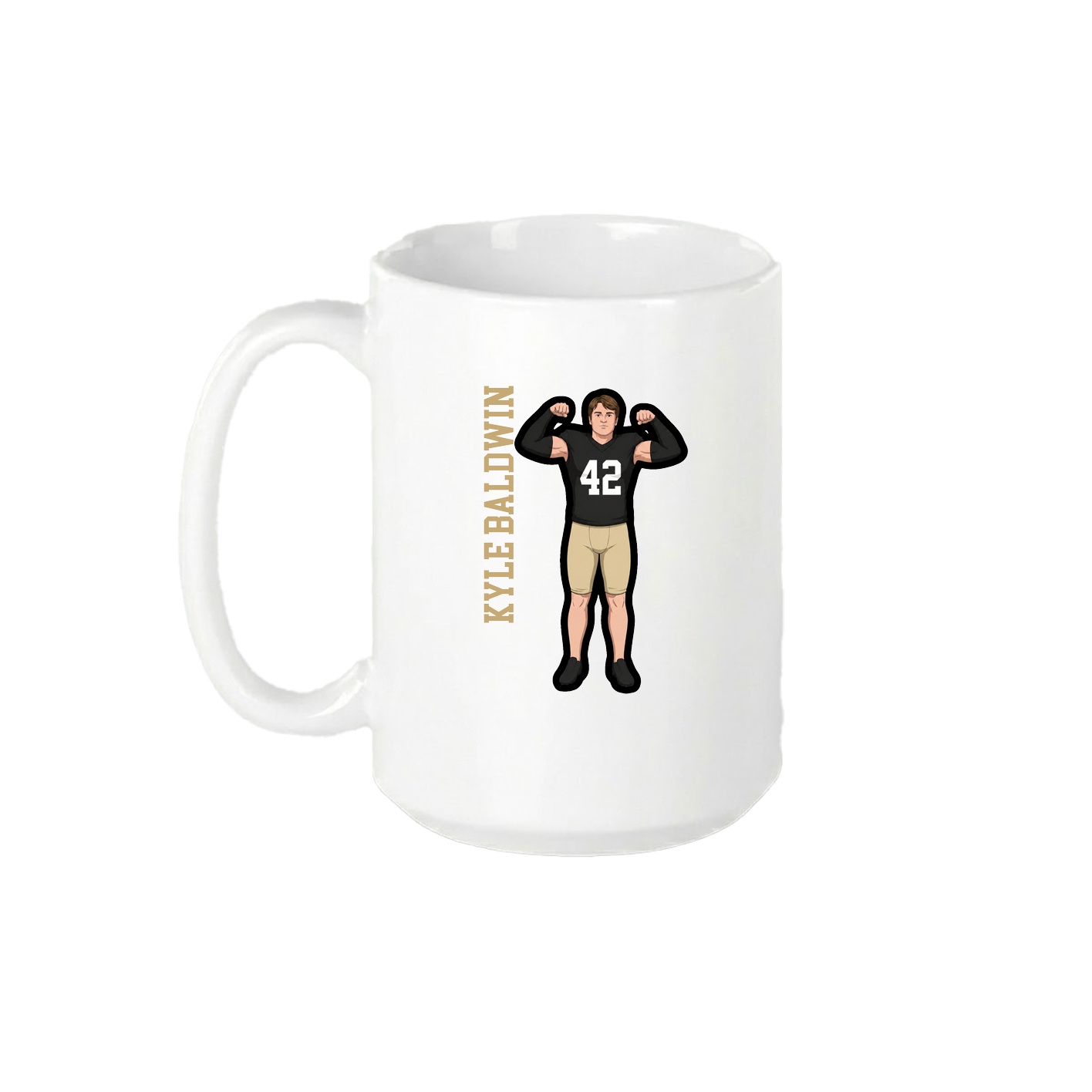 15oz Coffee Mug — Name Vertical in White
