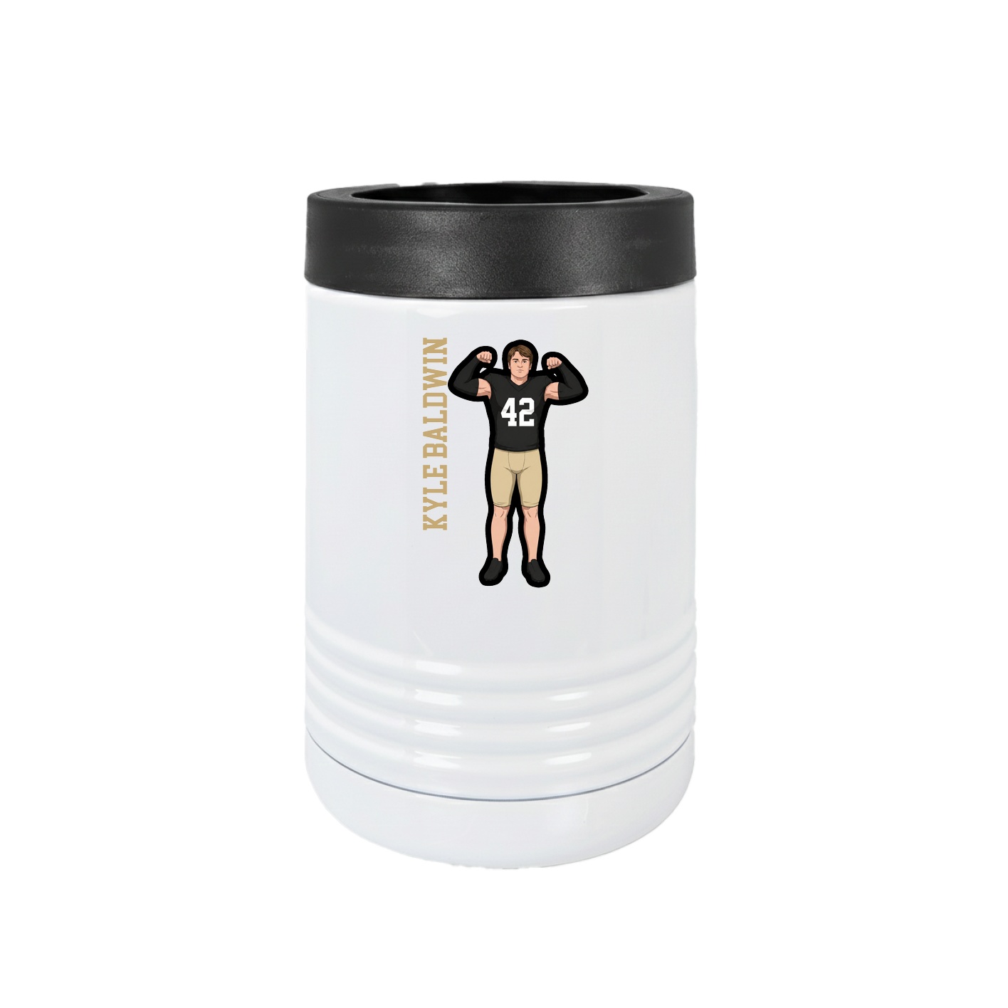 Beverage Holder — Name Vertical in White
