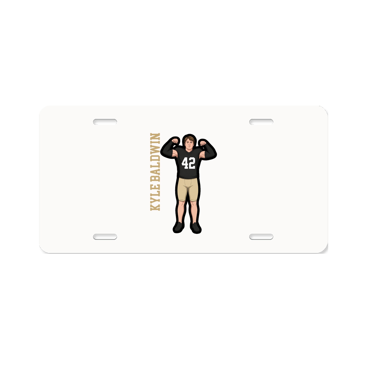 License Plate — Name Vertical in Classic