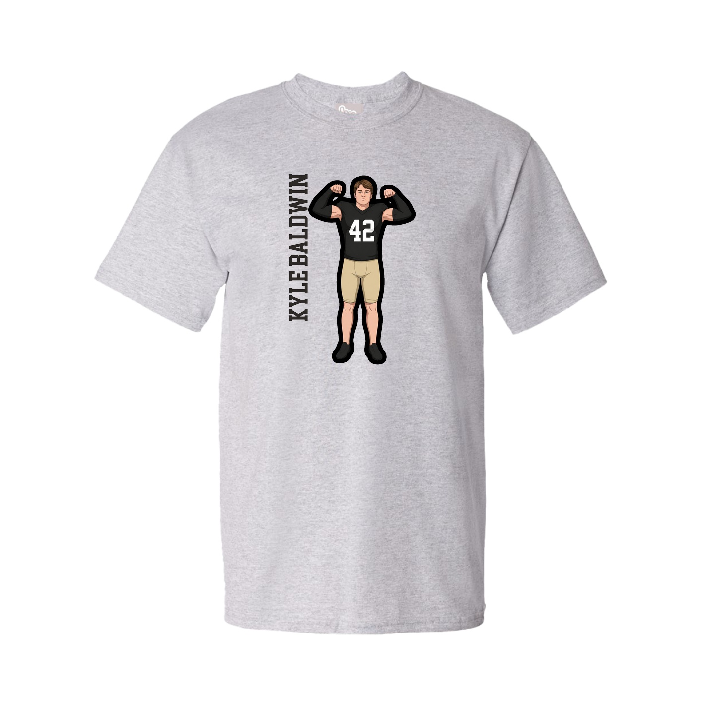 Tee — Name Vertical in Grey