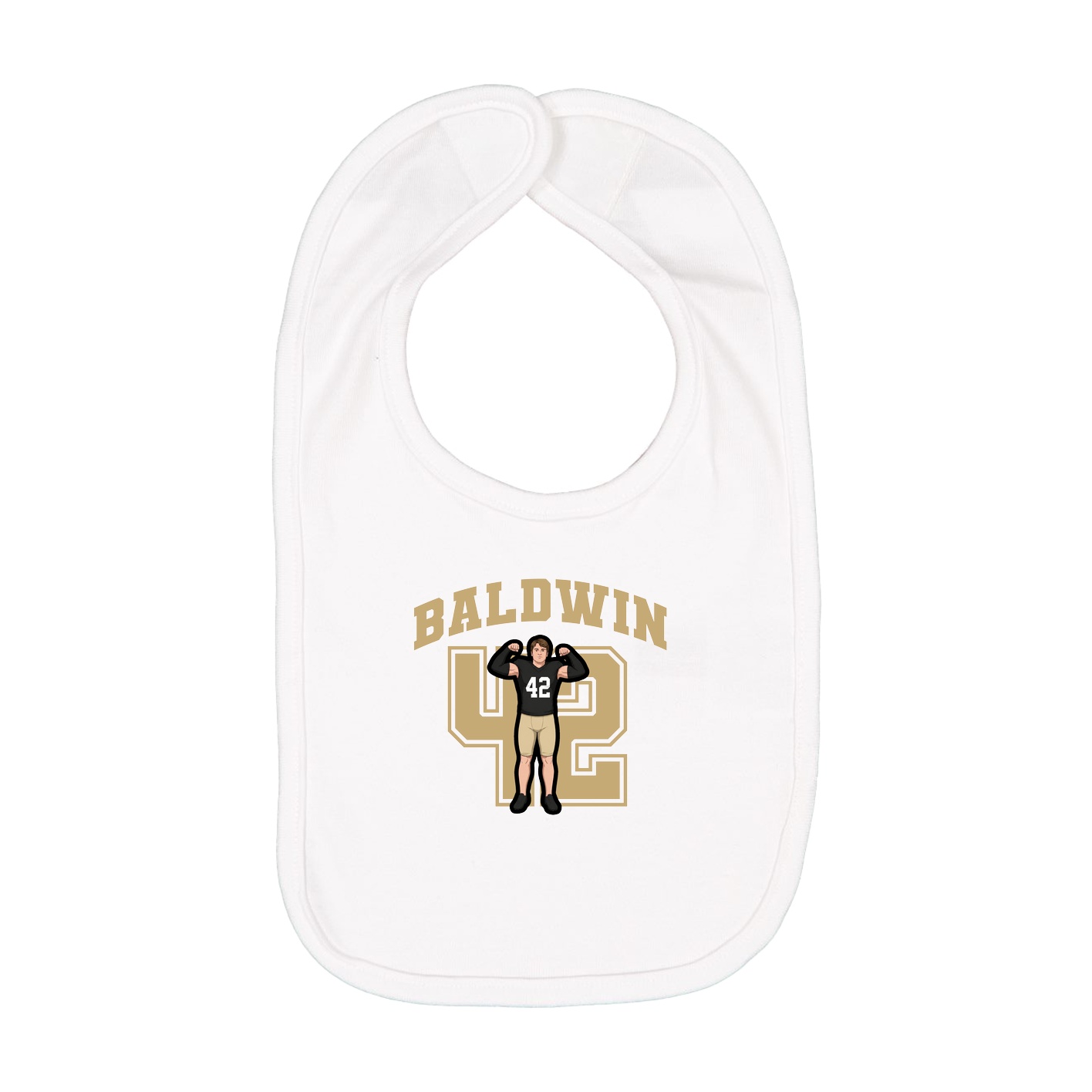 Infant Bib — Number in White