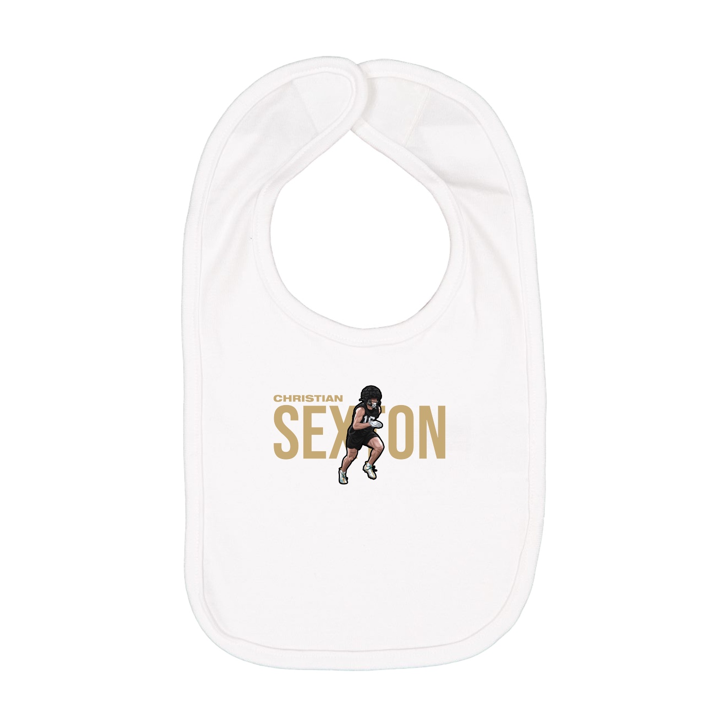 Infant Bib — Player Name in White