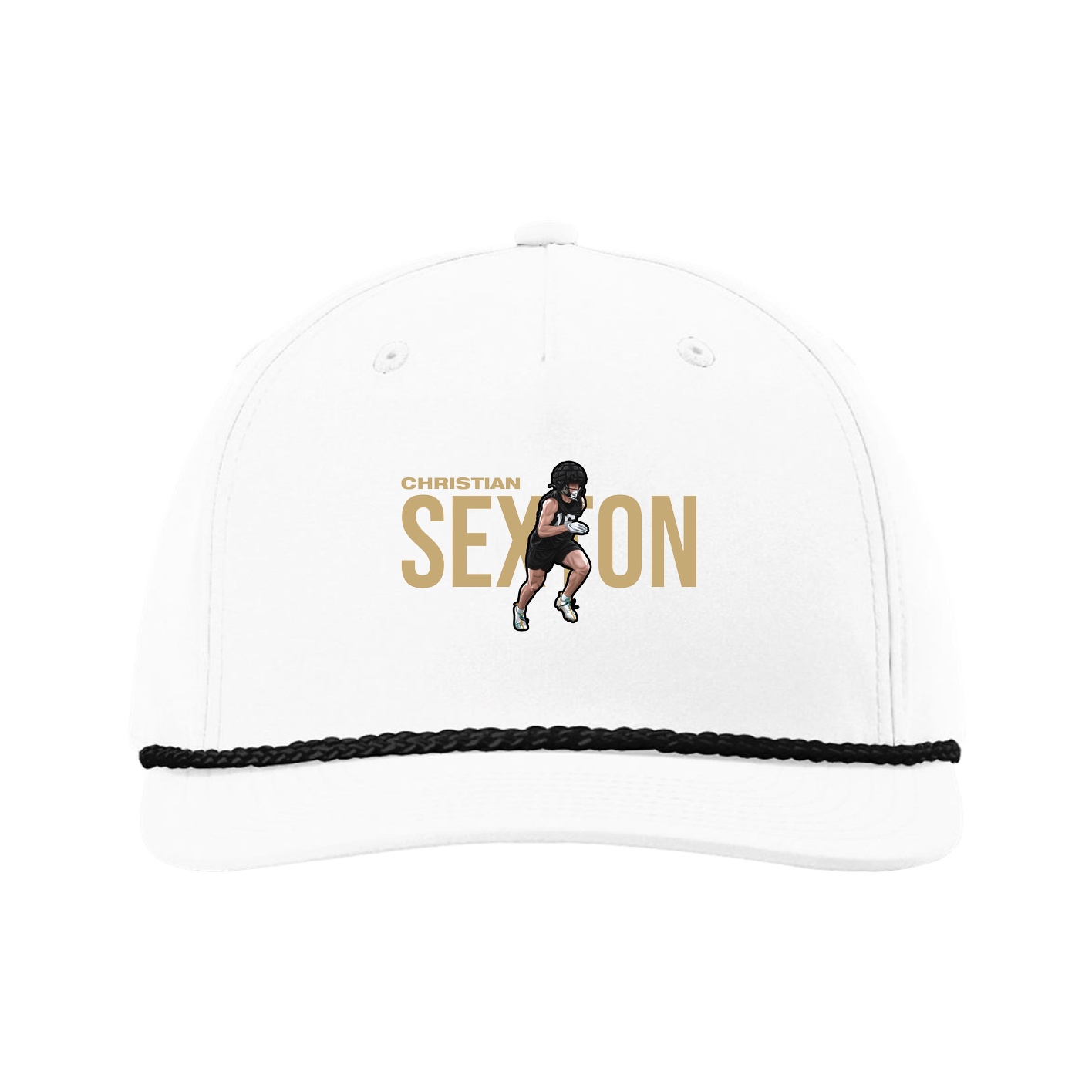Five-Panel Classic Rope Cap — Player Name in White
