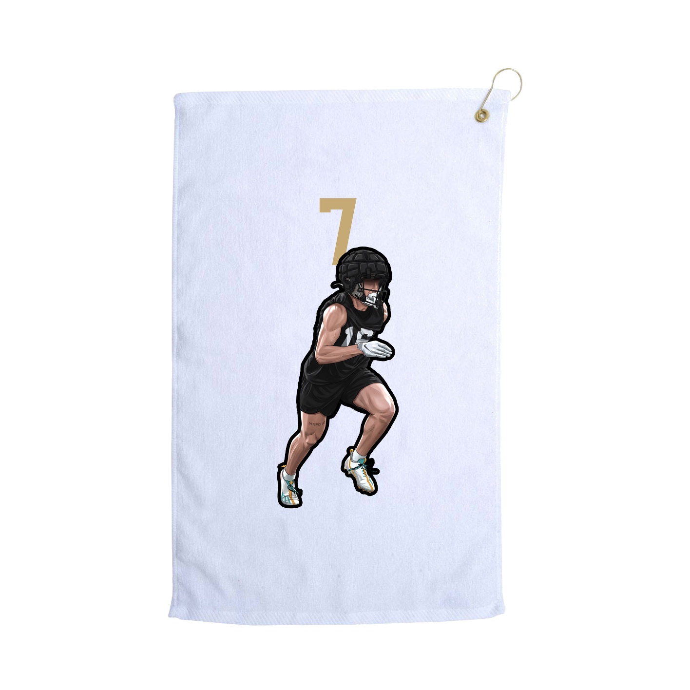 Golf Towel — Number Top in White