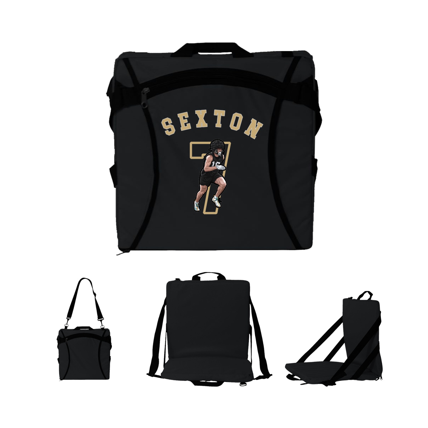 Folding Stadium Seat — Shirsey Arch in Black