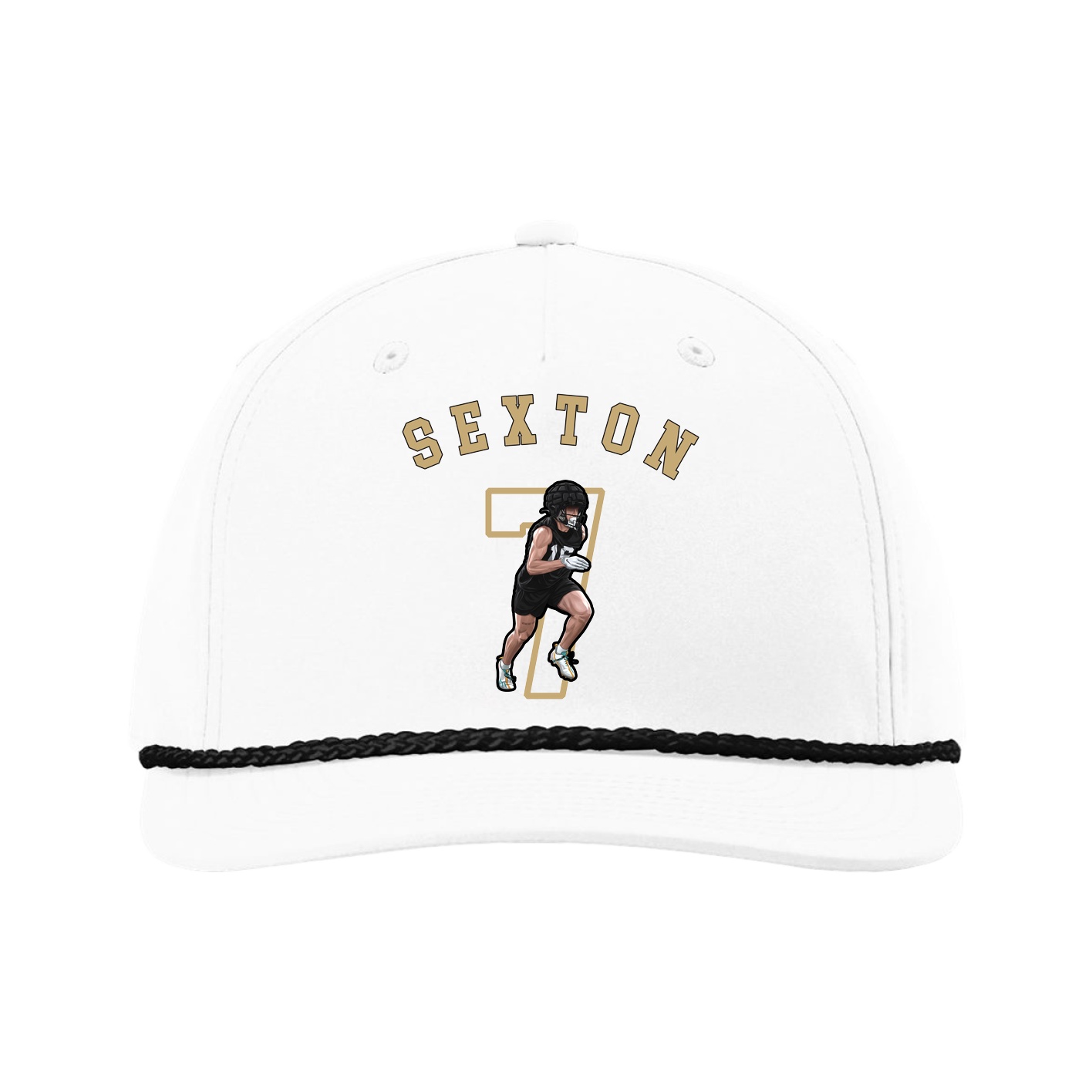 Five-Panel Classic Rope Cap — Shirsey Arch in White