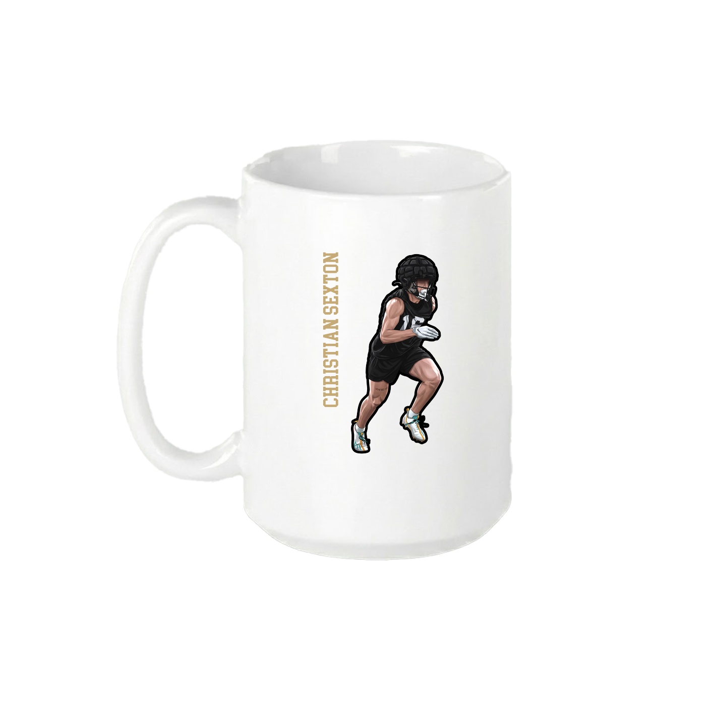 15oz Coffee Mug — Name Vertical in White