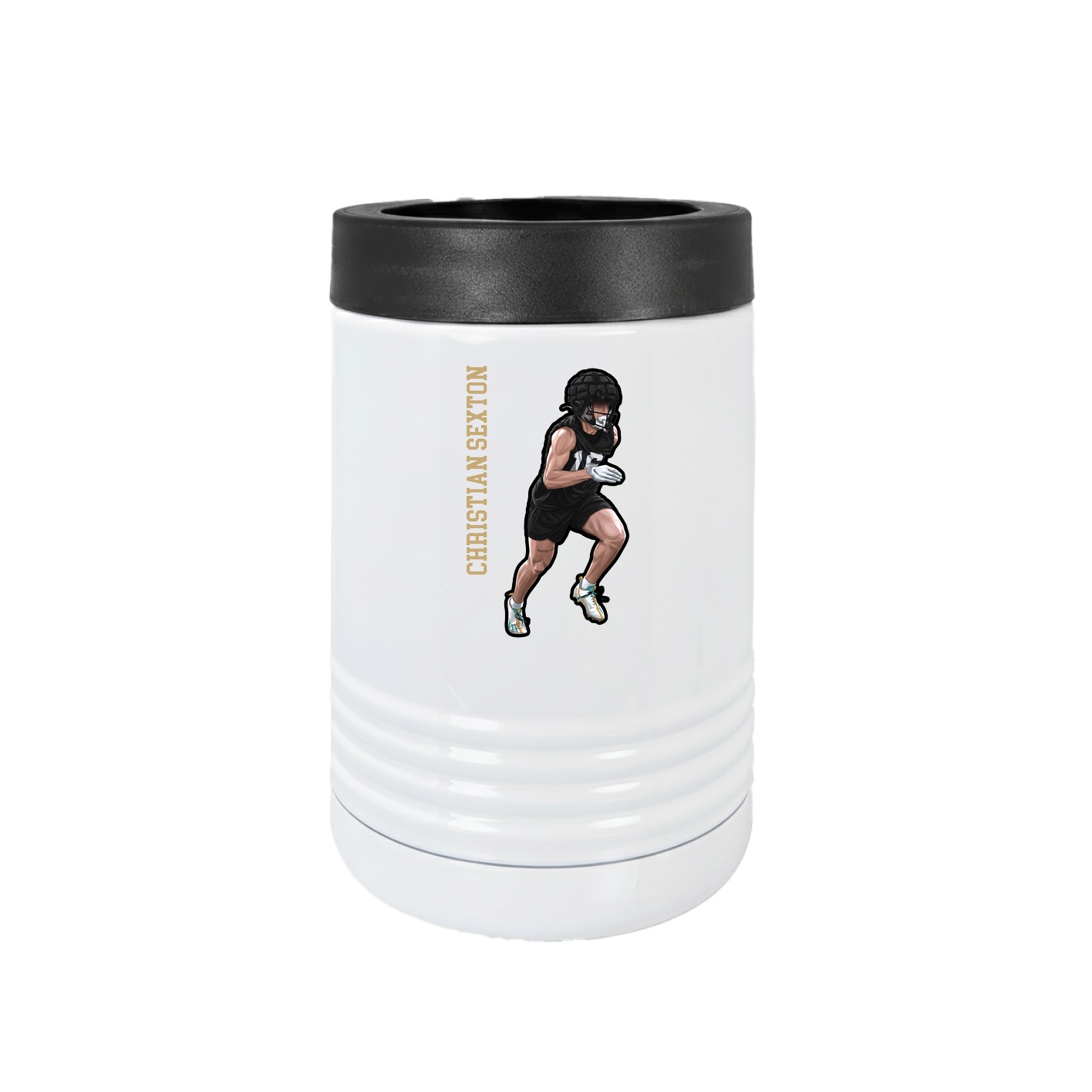 Beverage Holder — Name Vertical in White