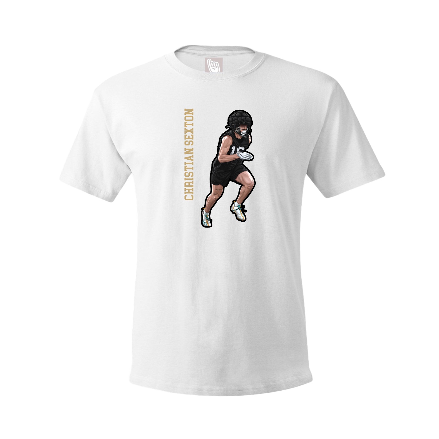 Tee — Name Vertical in White