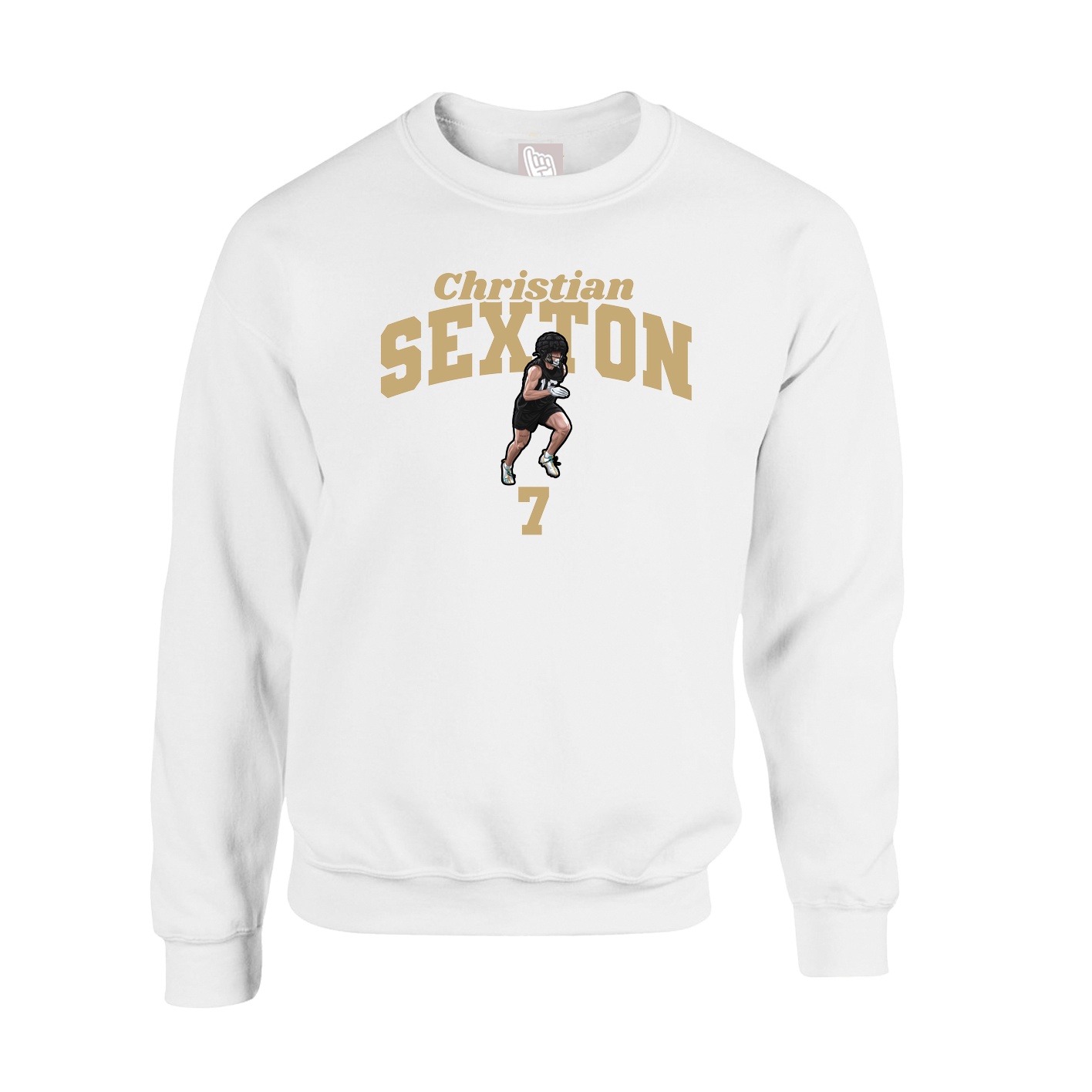 Fleece Crew — Signature Arch in White