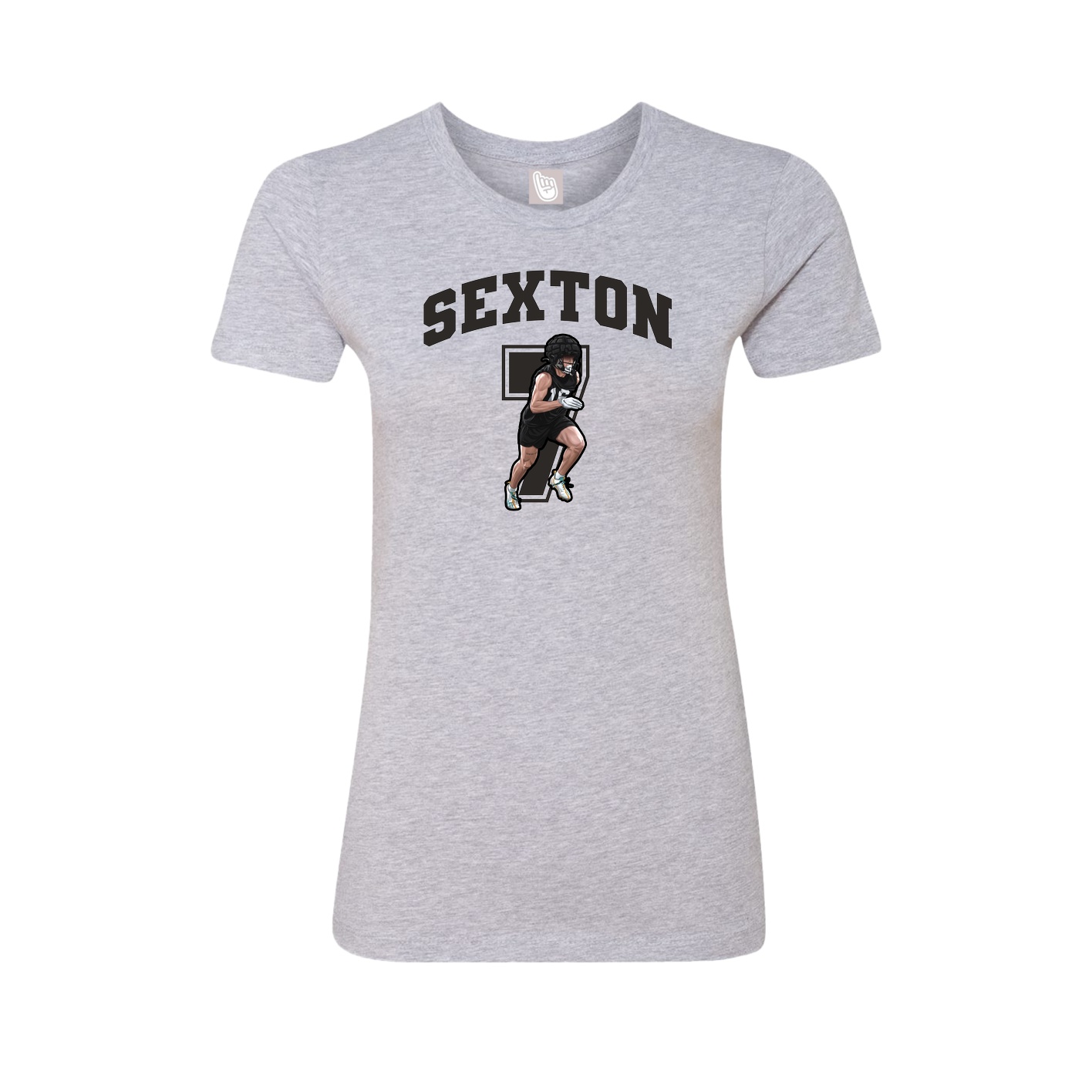 Fitted Women's Tee — Number in Grey