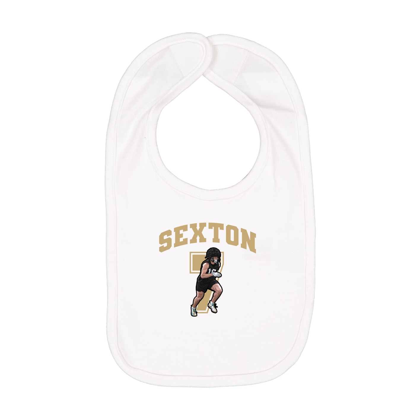 Infant Bib — Number in White