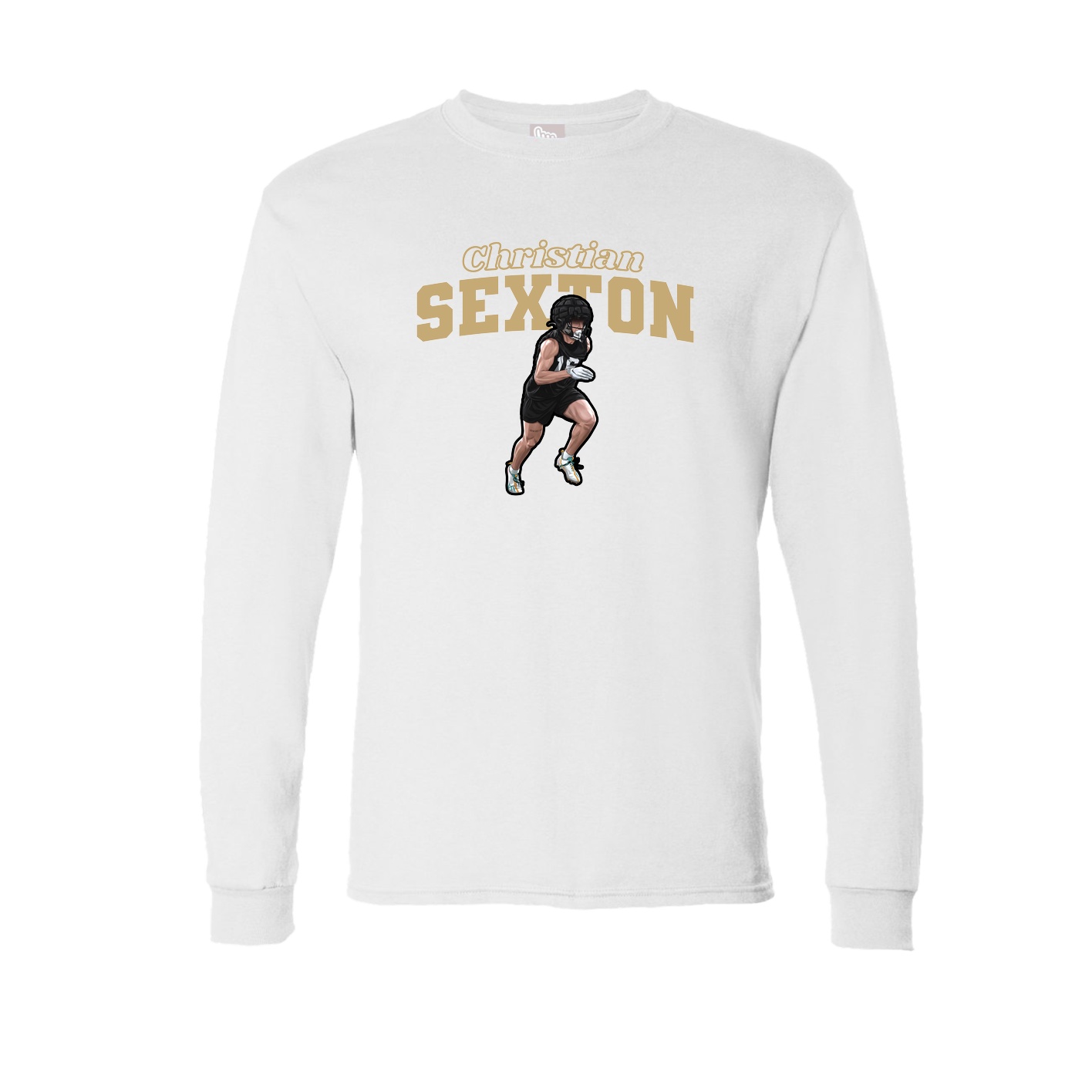 Long Sleeve Tee — Name Arch in White