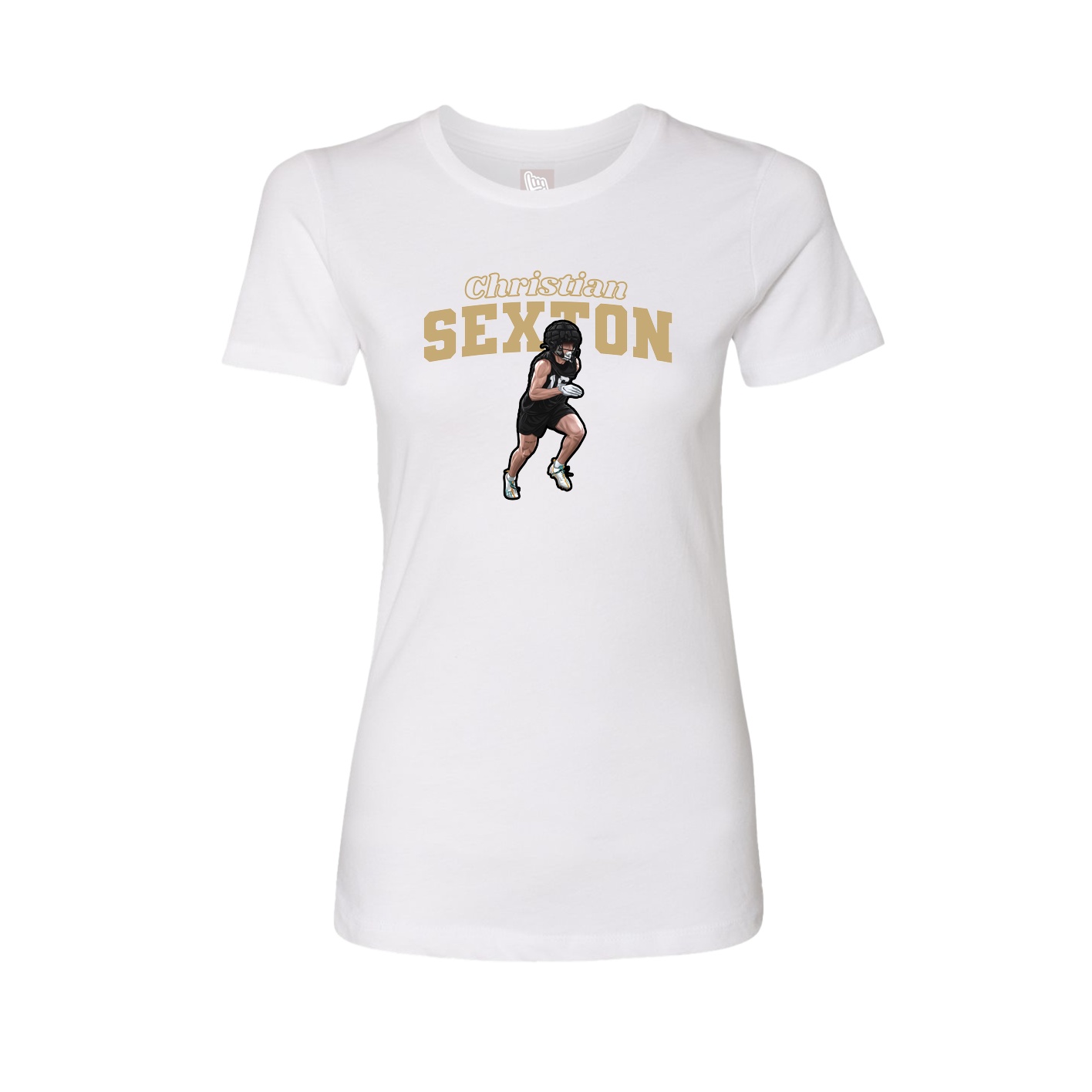 Fitted Women's Tee — Name Arch in White