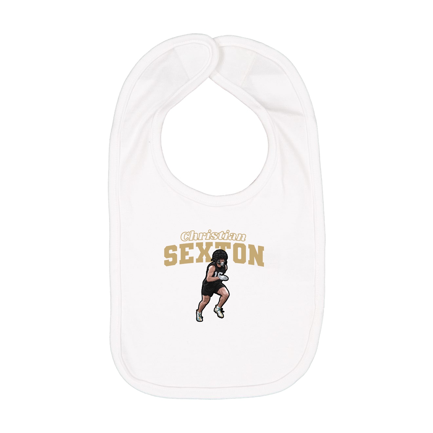 Infant Bib — Name Arch in White