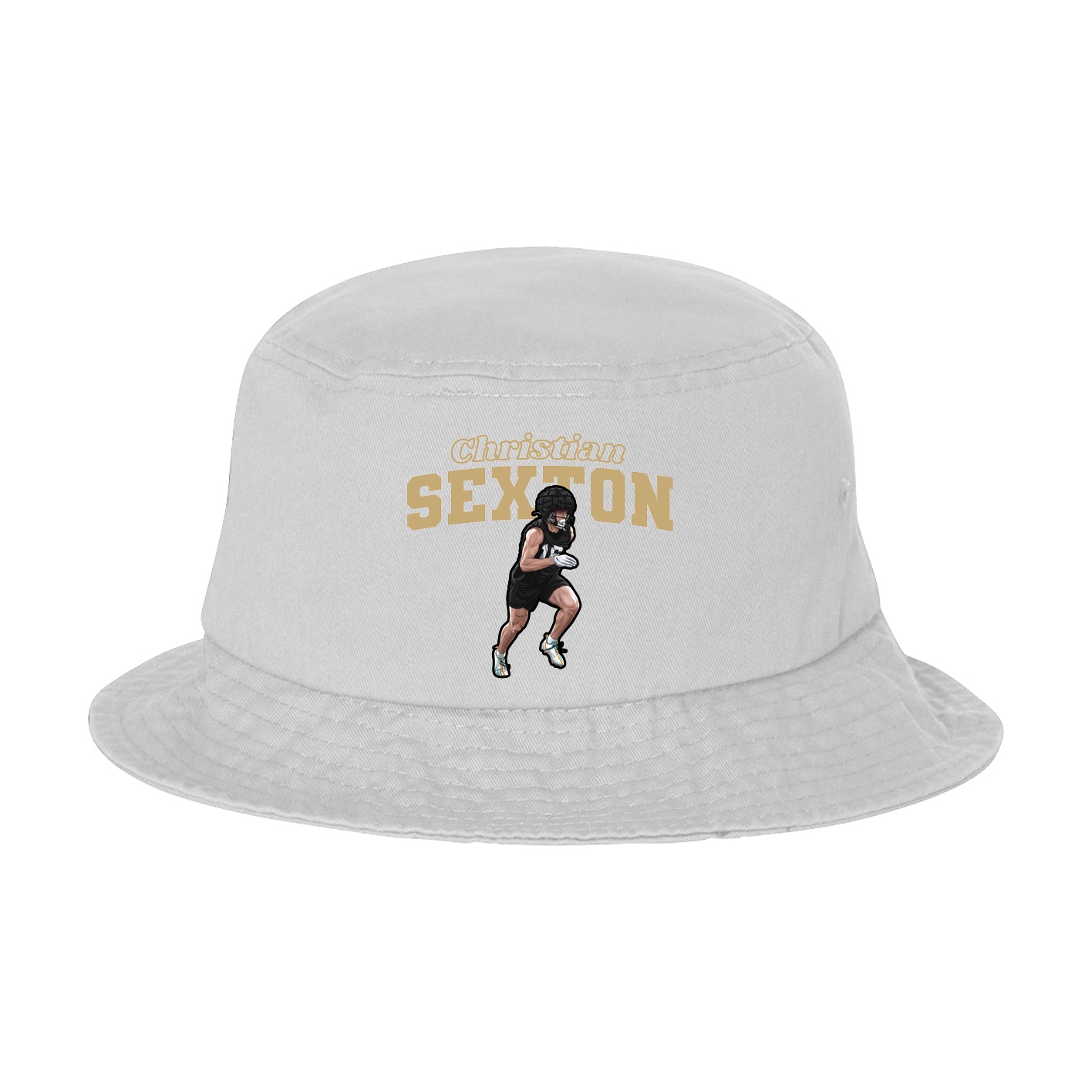 Bucket Cap — Name Arch in White