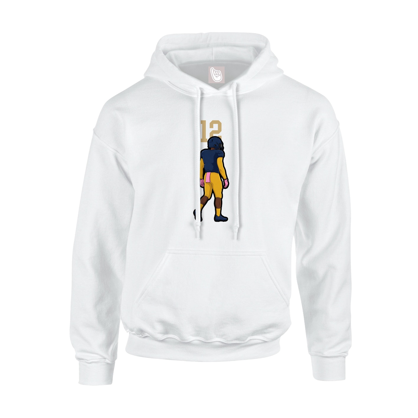 Youth Hoodie — Number Top in White