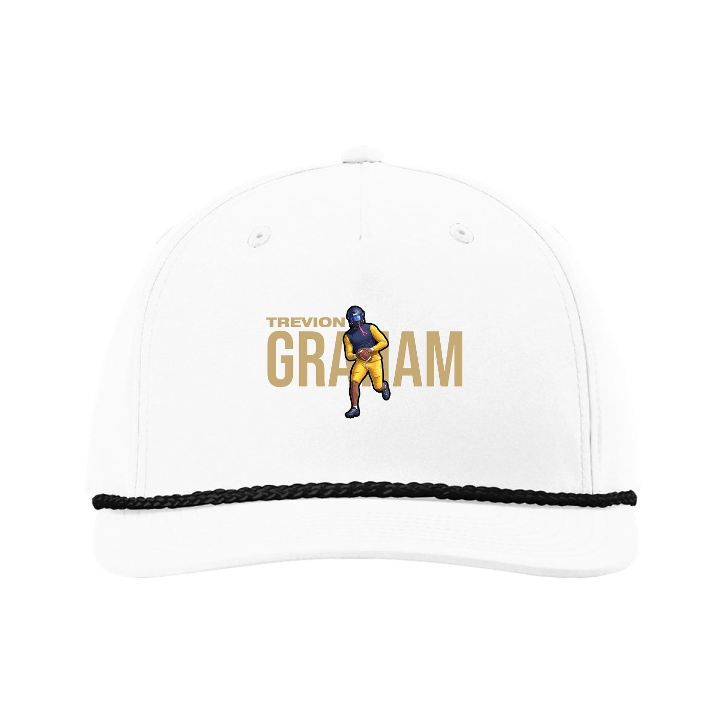 Five-Panel Classic Rope Cap — Player Name in White