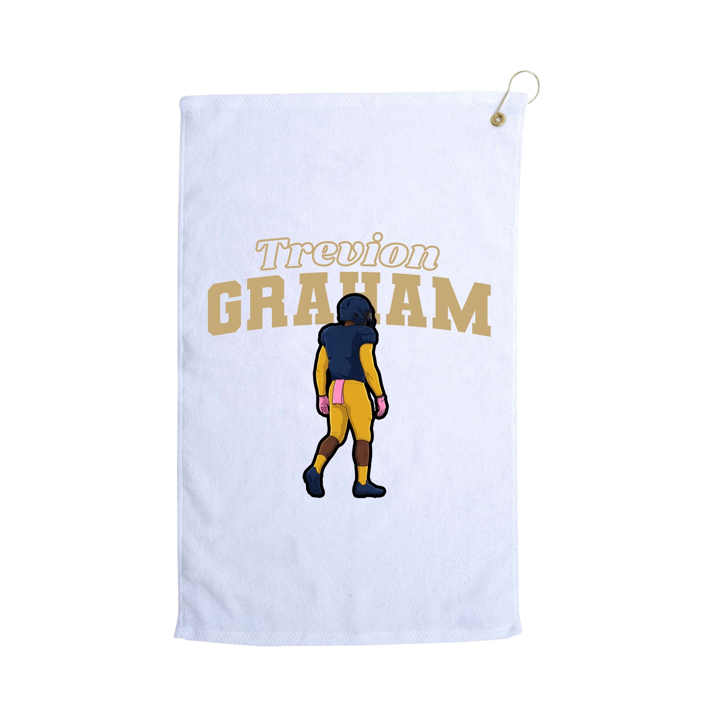 Golf Towel — Name Arch in White