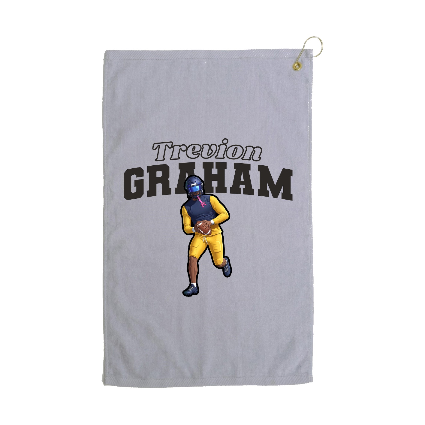 Golf Towel — Name Arch in Grey