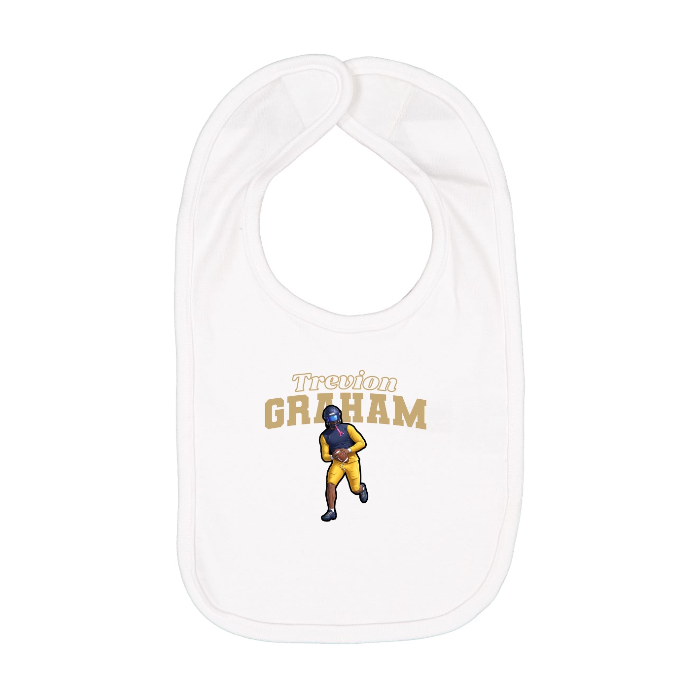 Infant Bib — Name Arch in White