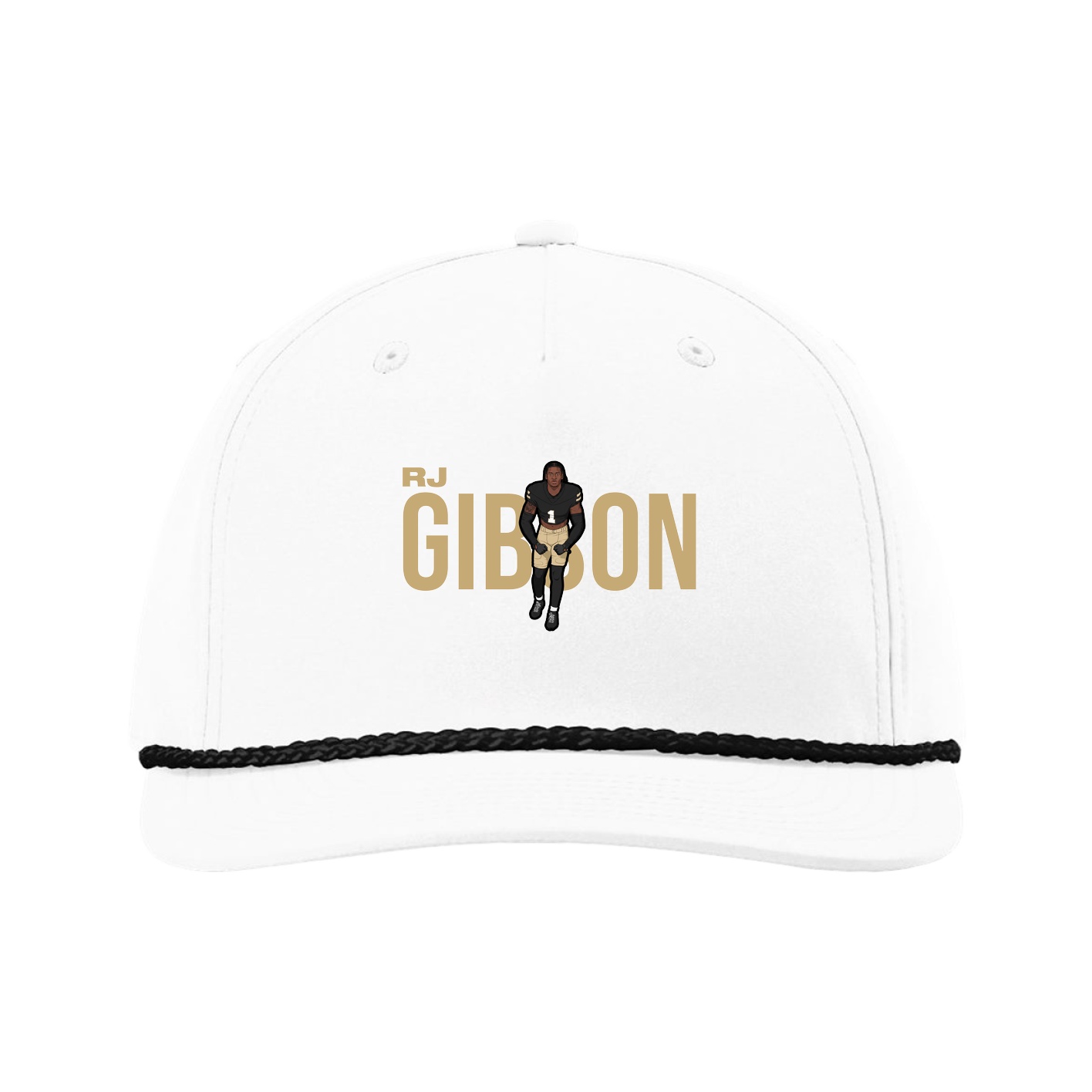Five-Panel Classic Rope Cap — Player Name in White