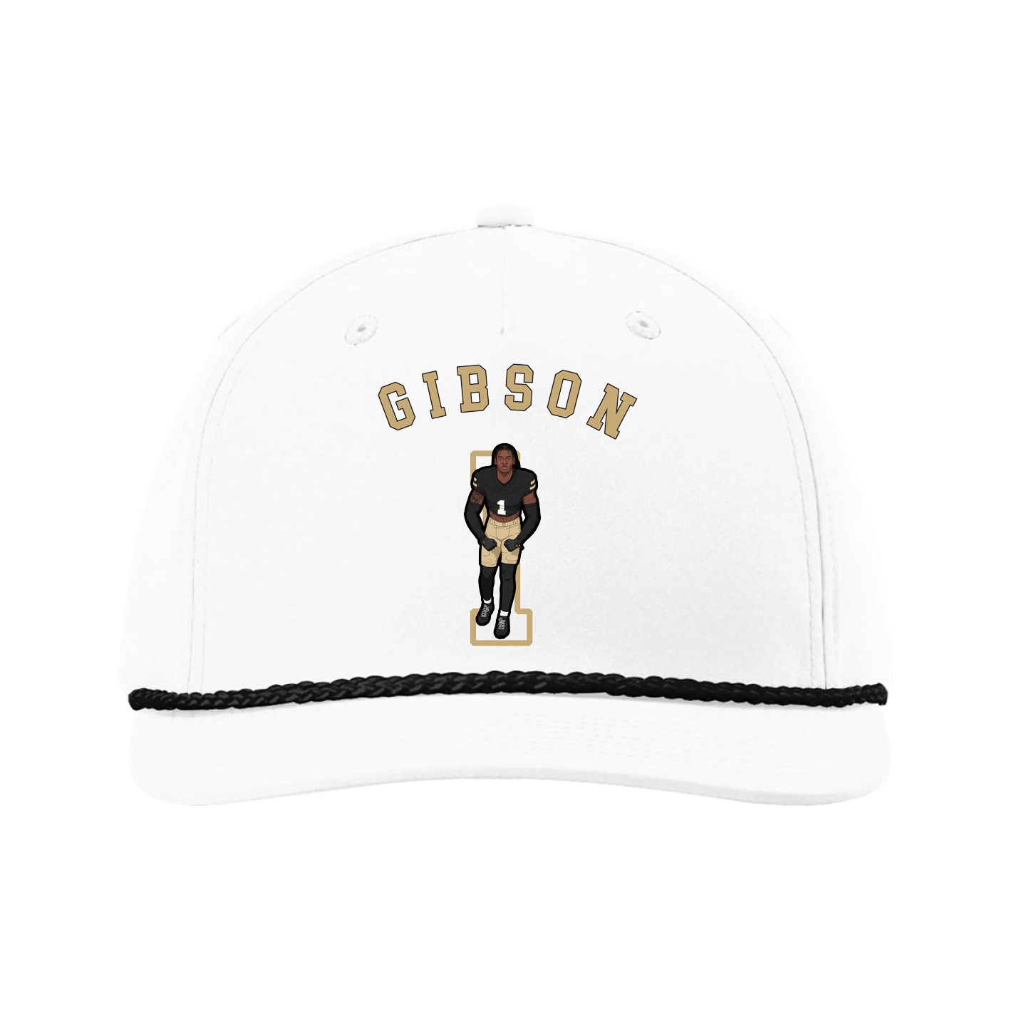 Five-Panel Classic Rope Cap — Shirsey Arch in White