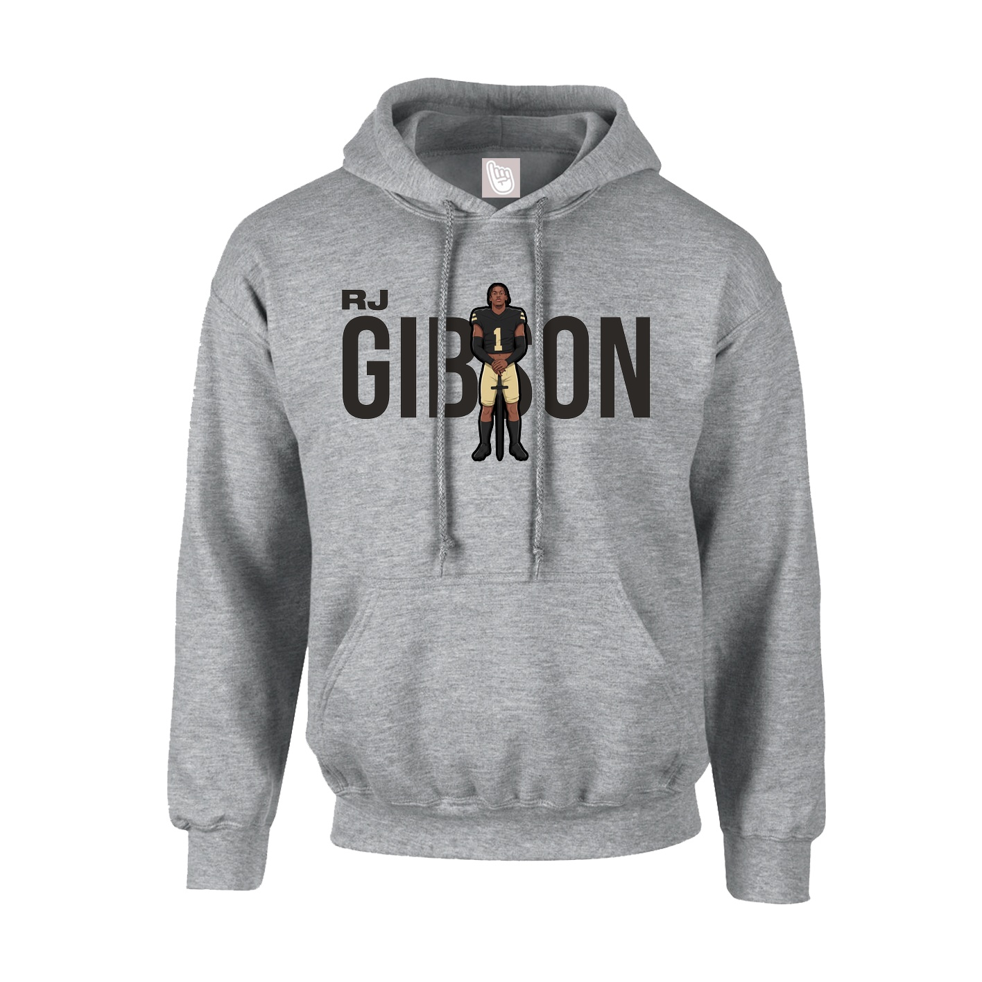 Youth Hoodie — Player Name in Grey