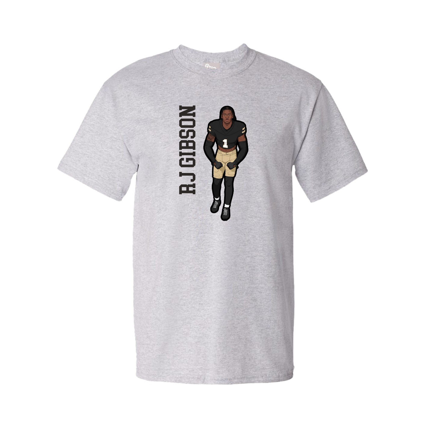 Youth Tee — Name Vertical in Grey