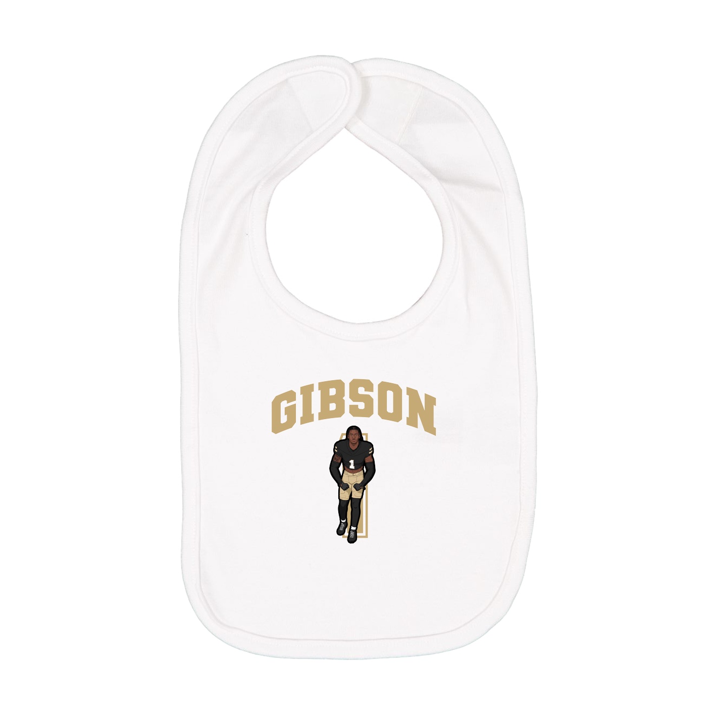 Infant Bib — Number in White