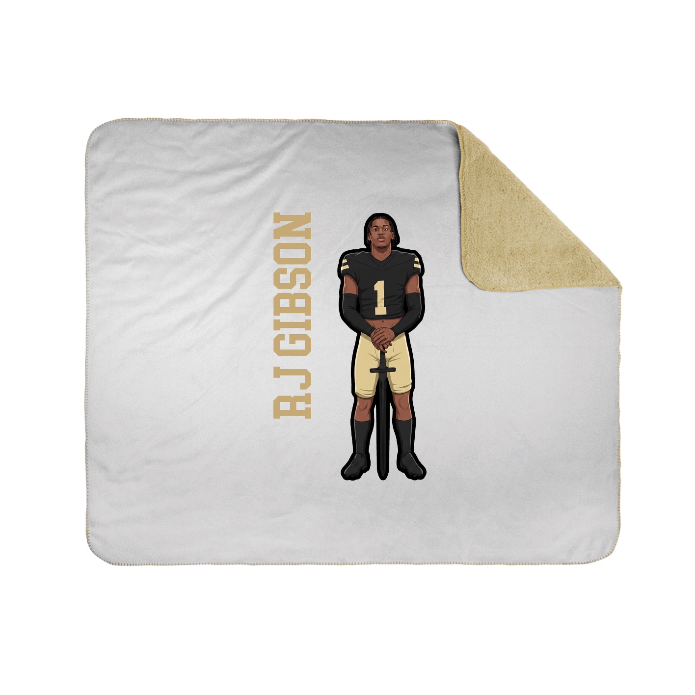 Throw Blanket — Name Vertical in White