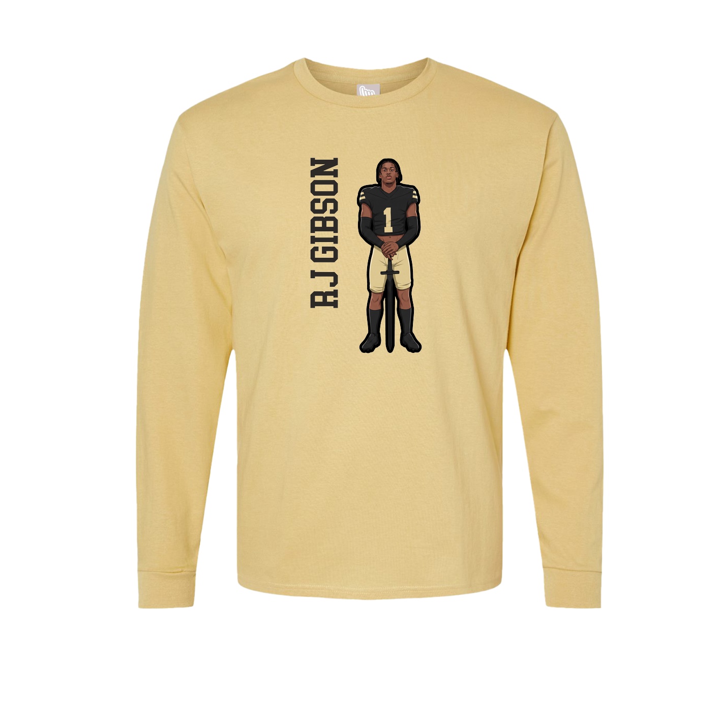 Long Sleeve Tee — Name Vertical in Vegas Gold