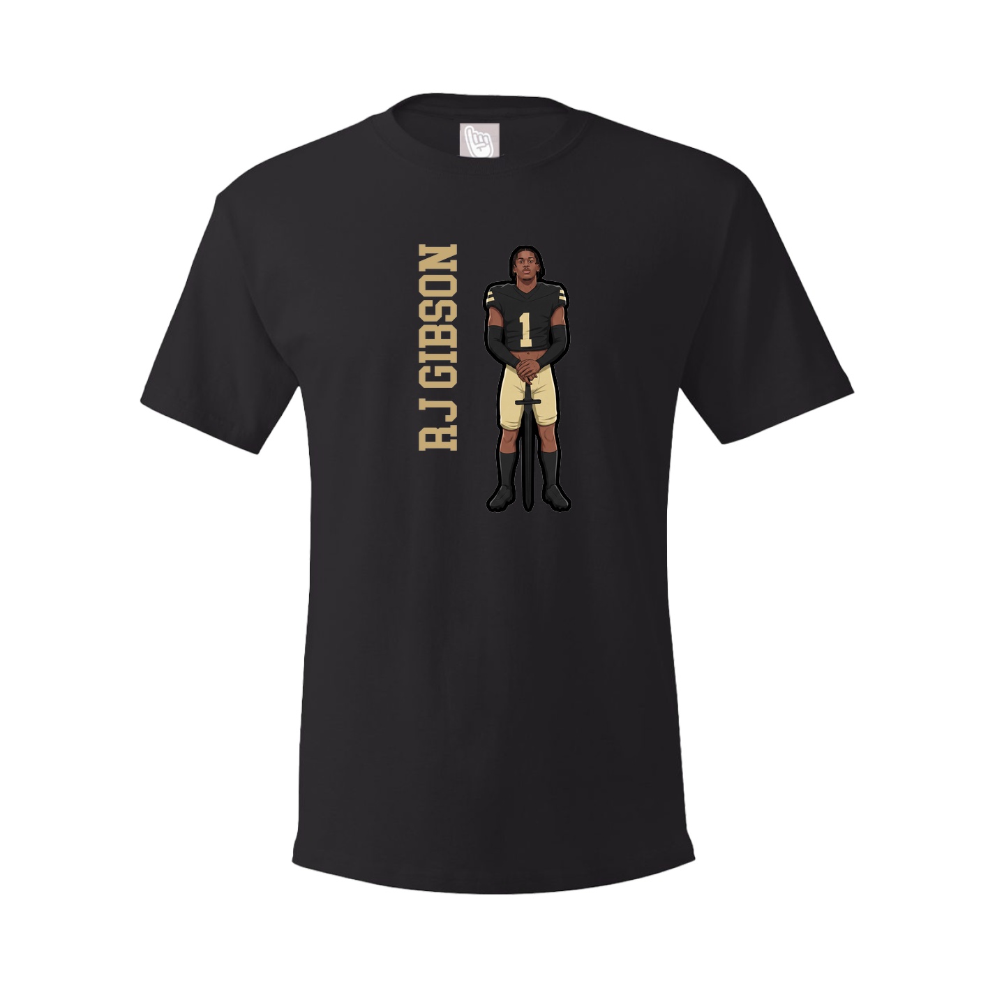 Youth Tee — Name Vertical in Black