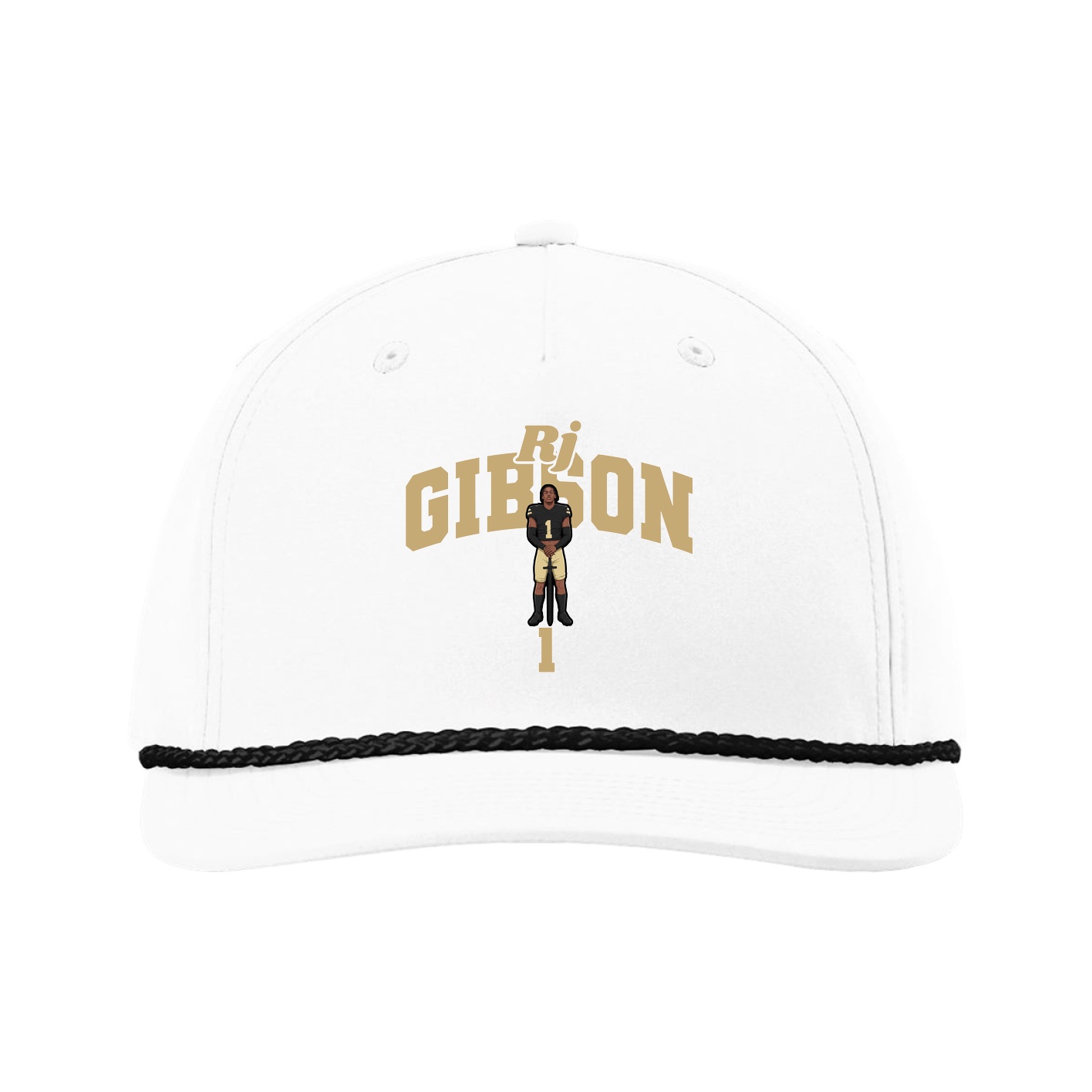 Five-Panel Classic Rope Cap — Signature Arch in White