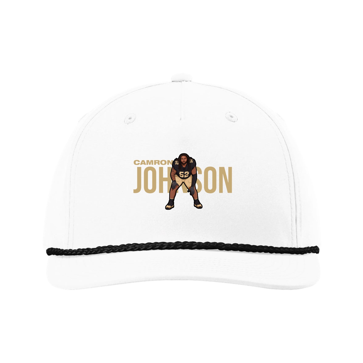 Five-Panel Classic Rope Cap — Player Name in White