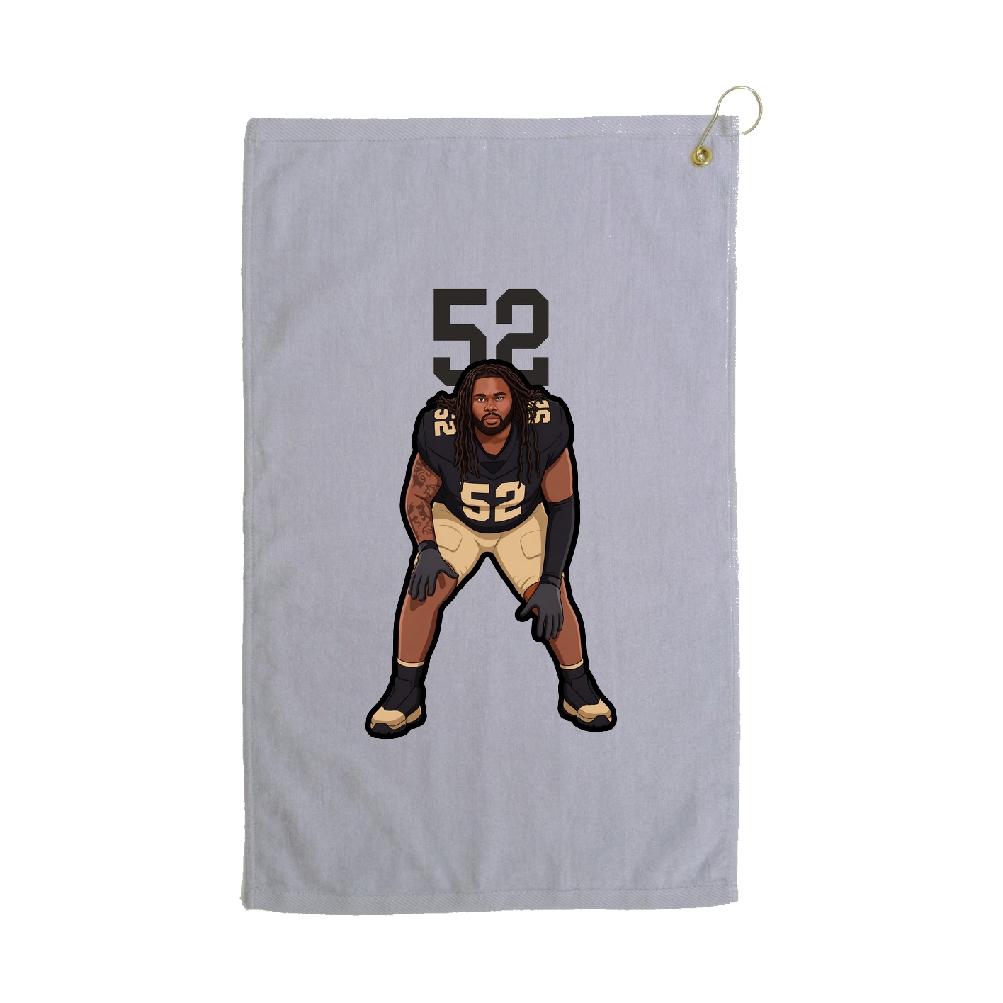 Golf Towel — Number Top in Grey
