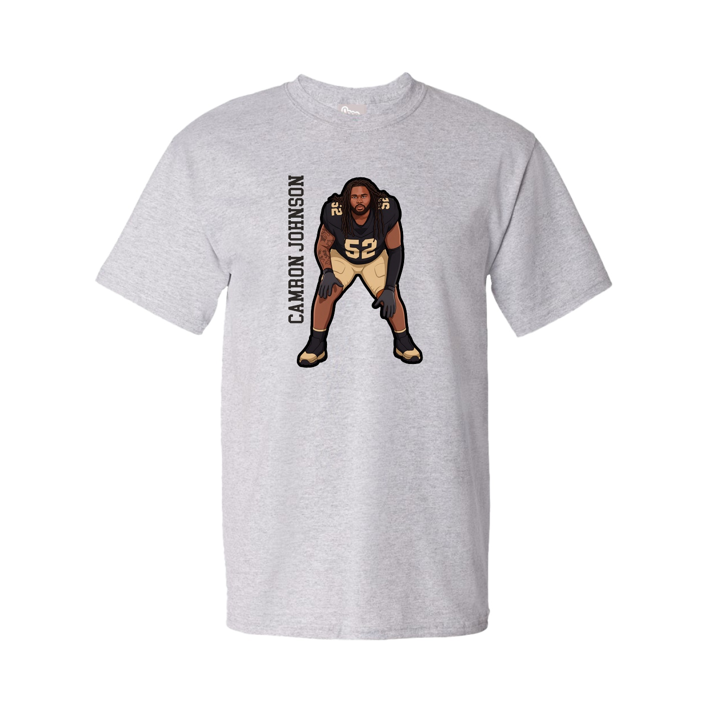 Tee — Name Vertical in Grey