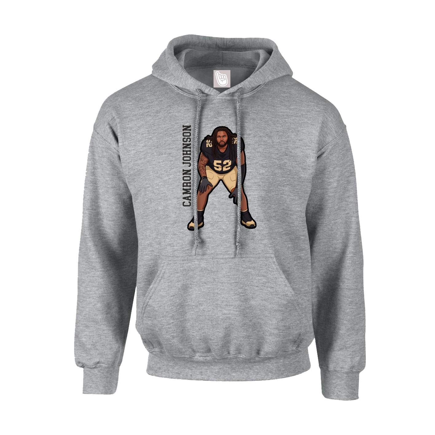 Youth Hoodie — Name Vertical in Grey