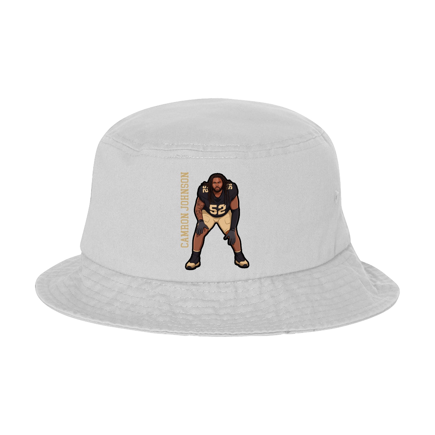 Bucket Cap — Name Vertical in White